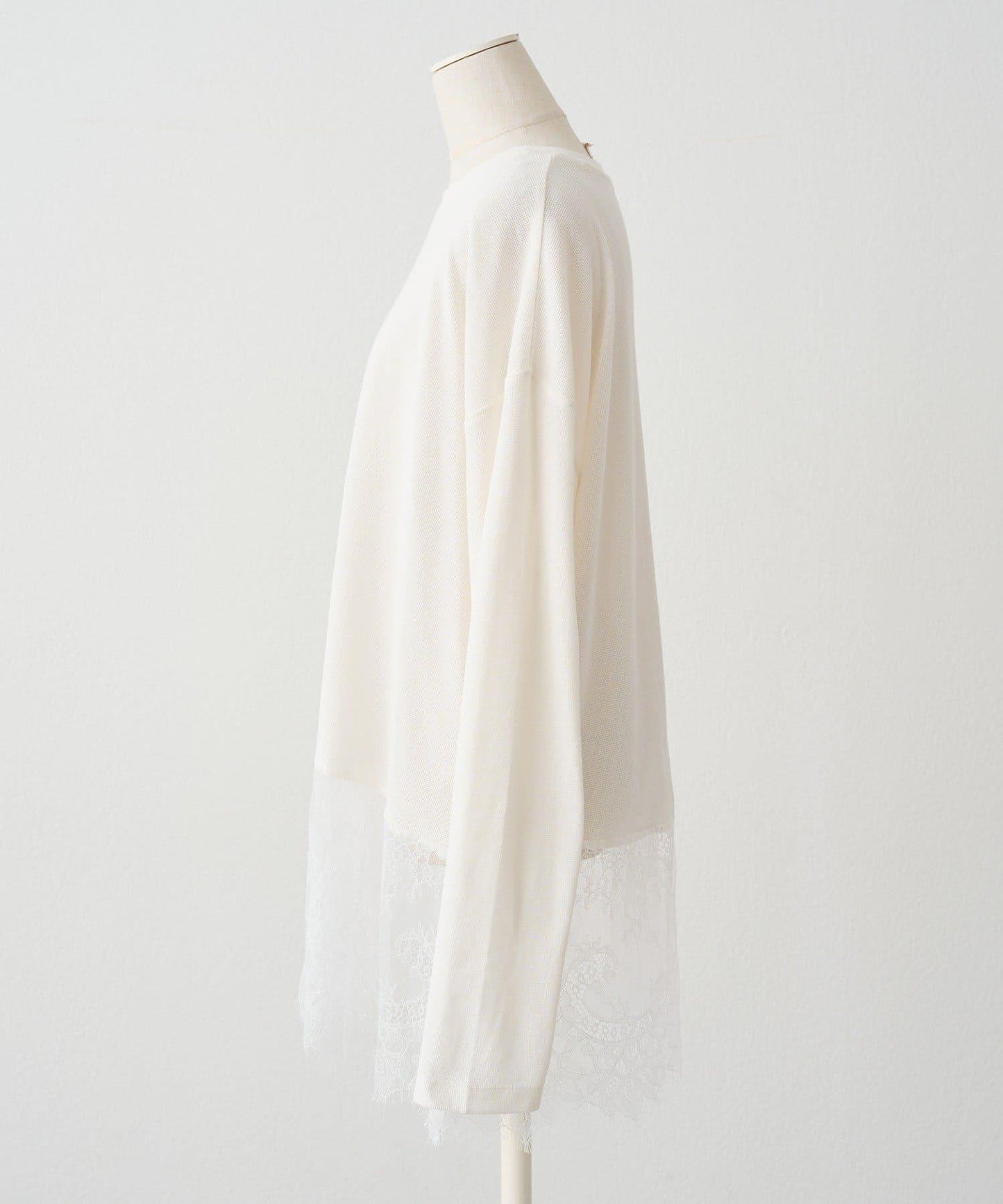 レースヘムシアーワッフルカットソー PUAL CE CIN