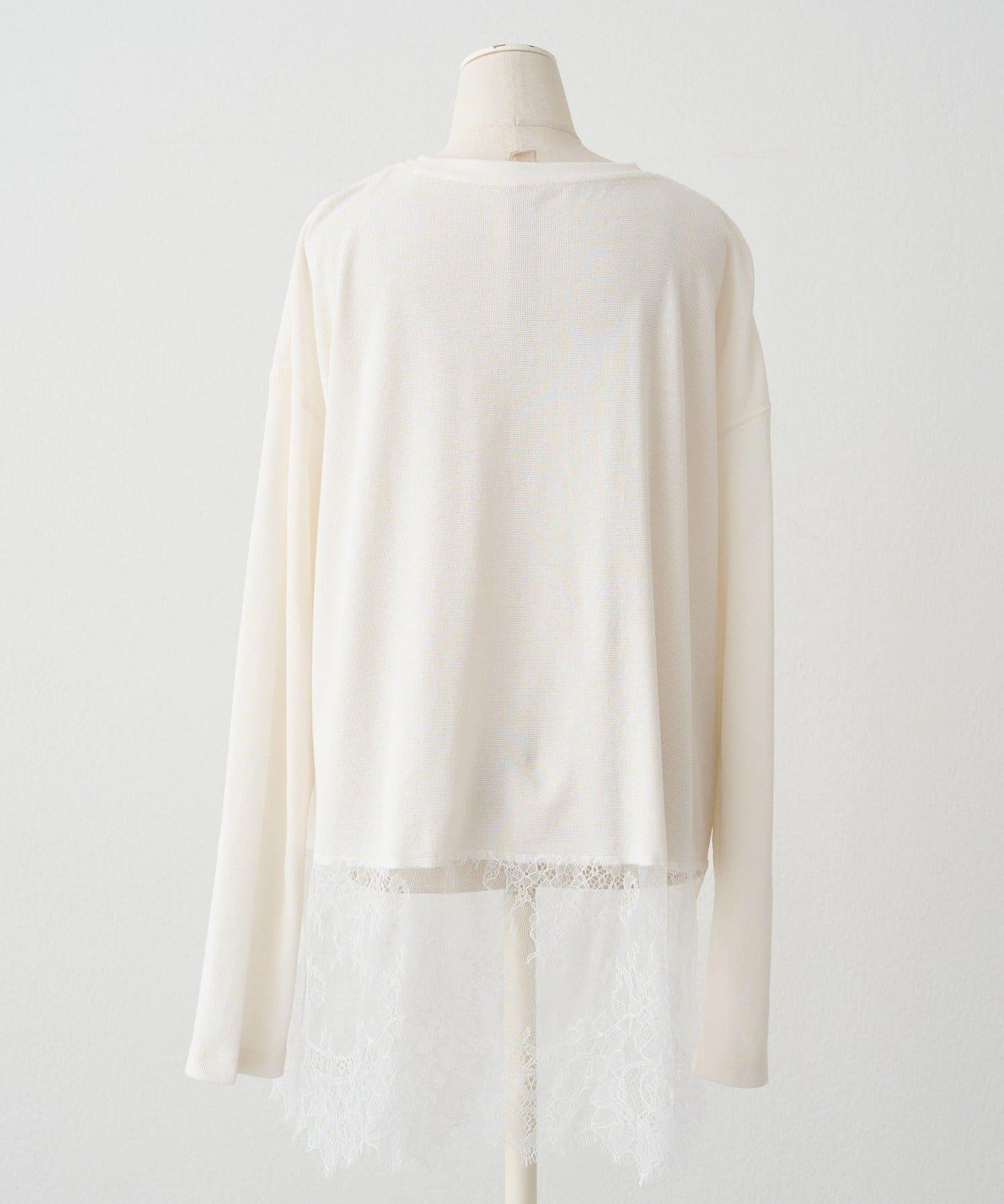 レースヘムシアーワッフルカットソー PUAL CE CIN
