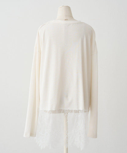 レースヘムシアーワッフルカットソー PUAL CE CIN