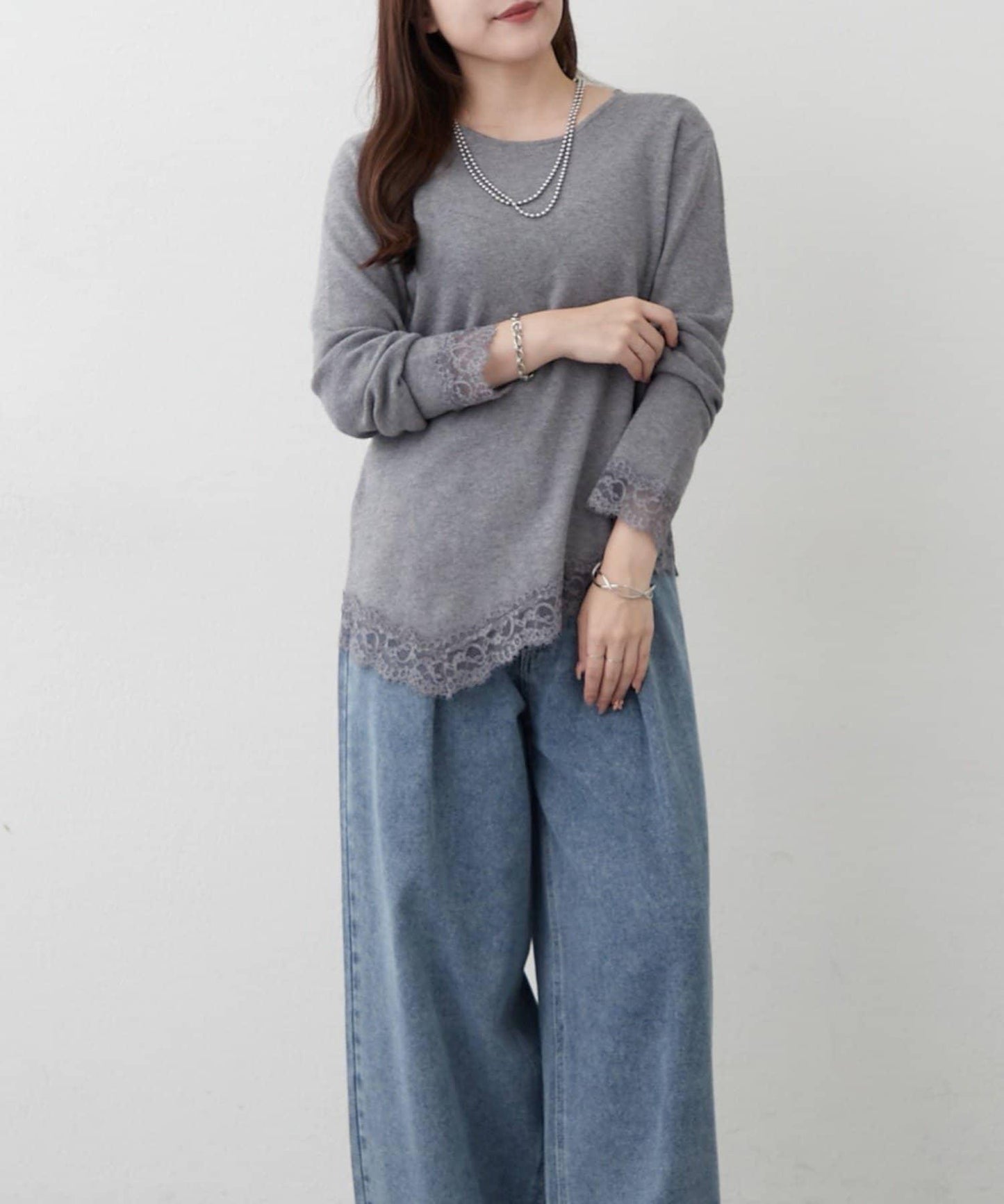 Remind me and forever 蕾絲拼接套頭衫 女士