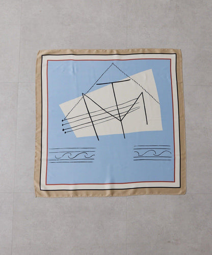 COLLAGE GALLARDAGALANTE ニュアンス柄大判スカーフ 68x68cm 聚酯纖維