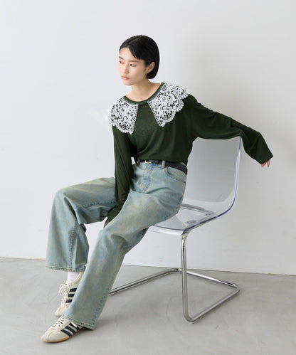 CIAOPANIC TYPY 蕾絲拼接透膚T恤 女 滌綸