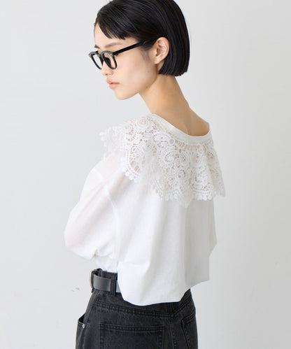 CIAOPANIC TYPY 蕾絲拼接透膚T恤 女 滌綸