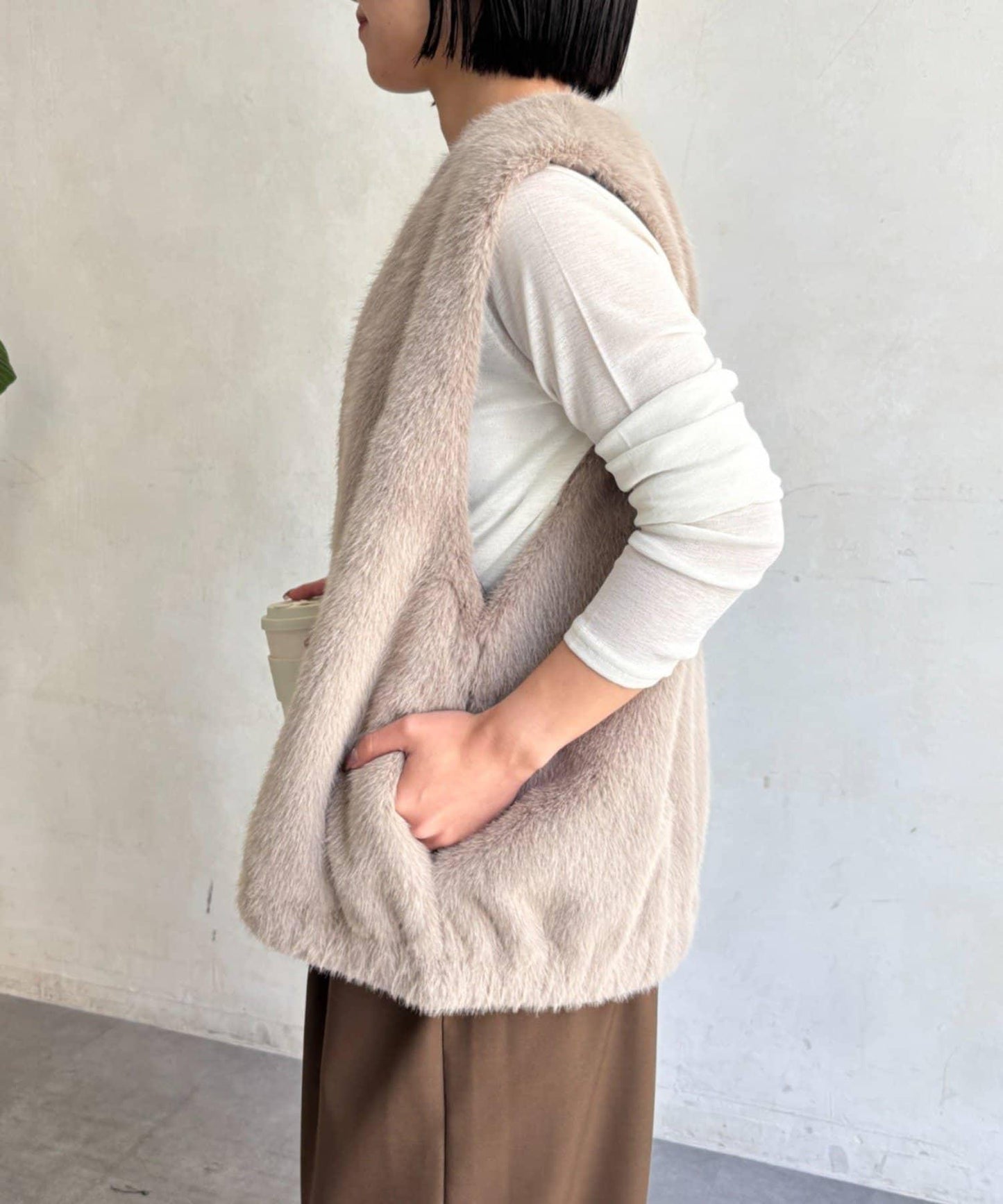 Jena espace merveilleux 仿皮草馬甲