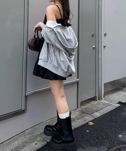 NICE CLAUP 泡泡袖網紗連衣裙