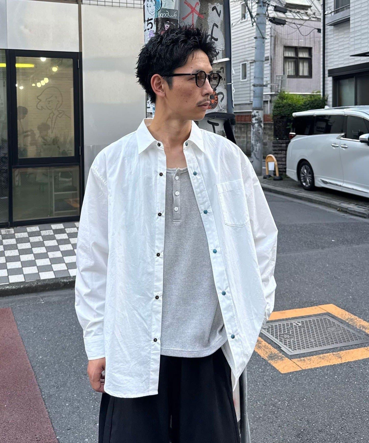 CIAOPANIC 寬鬆襯衫 純棉 ターコイズ 紐扣