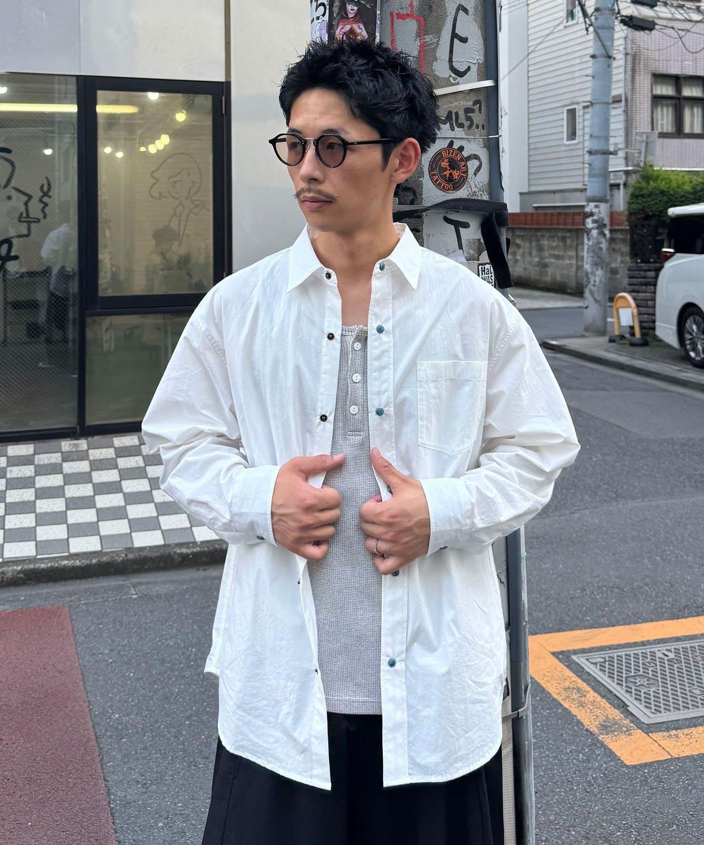CIAOPANIC 寬鬆襯衫 純棉 ターコイズ 紐扣