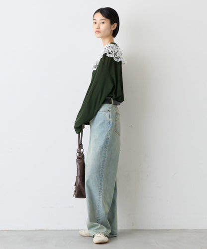 CIAOPANIC TYPY 蕾絲拼接透膚T恤 女 滌綸