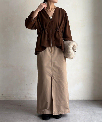 DOUDOU 提花荷葉邊下襬夾克 女 2026秋冬新款