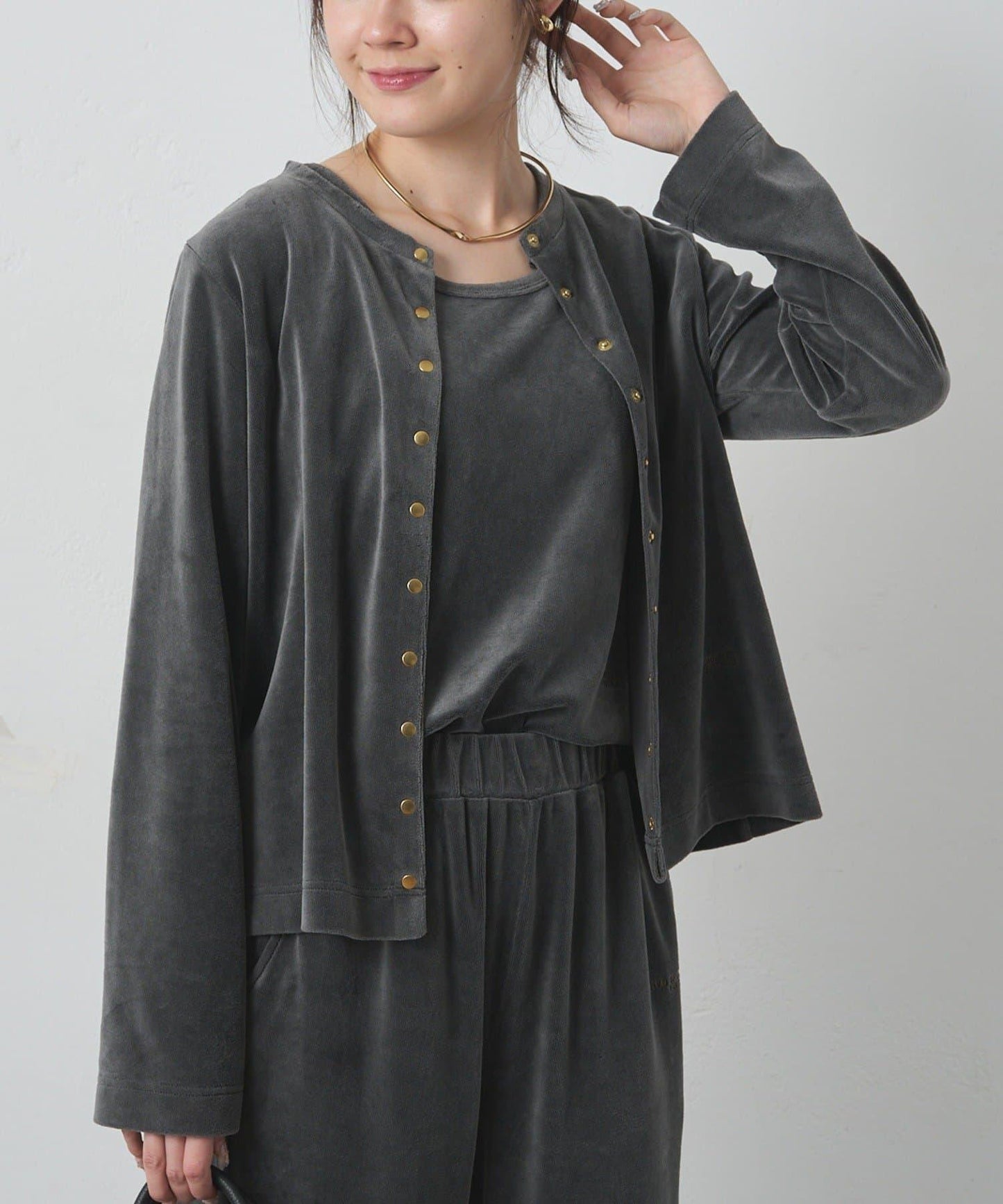 PUAL CE CIN 2026 AW VINTAGE REBELLION 系列 復古燈芯絨圓領短款開衫 純棉混紡