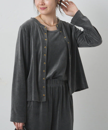 PUAL CE CIN 2026 AW VINTAGE REBELLION 系列 復古燈芯絨圓領短款開衫 純棉混紡