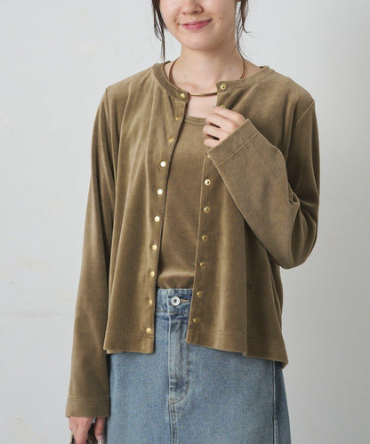 PUAL CE CIN 2026 AW VINTAGE REBELLION 系列 復古燈芯絨圓領短款開衫 純棉混紡