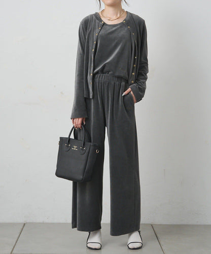 PUAL CE CIN 2026 AW VINTAGE REBELLION系列 棉質混紡羅紋刺繡休閒長褲