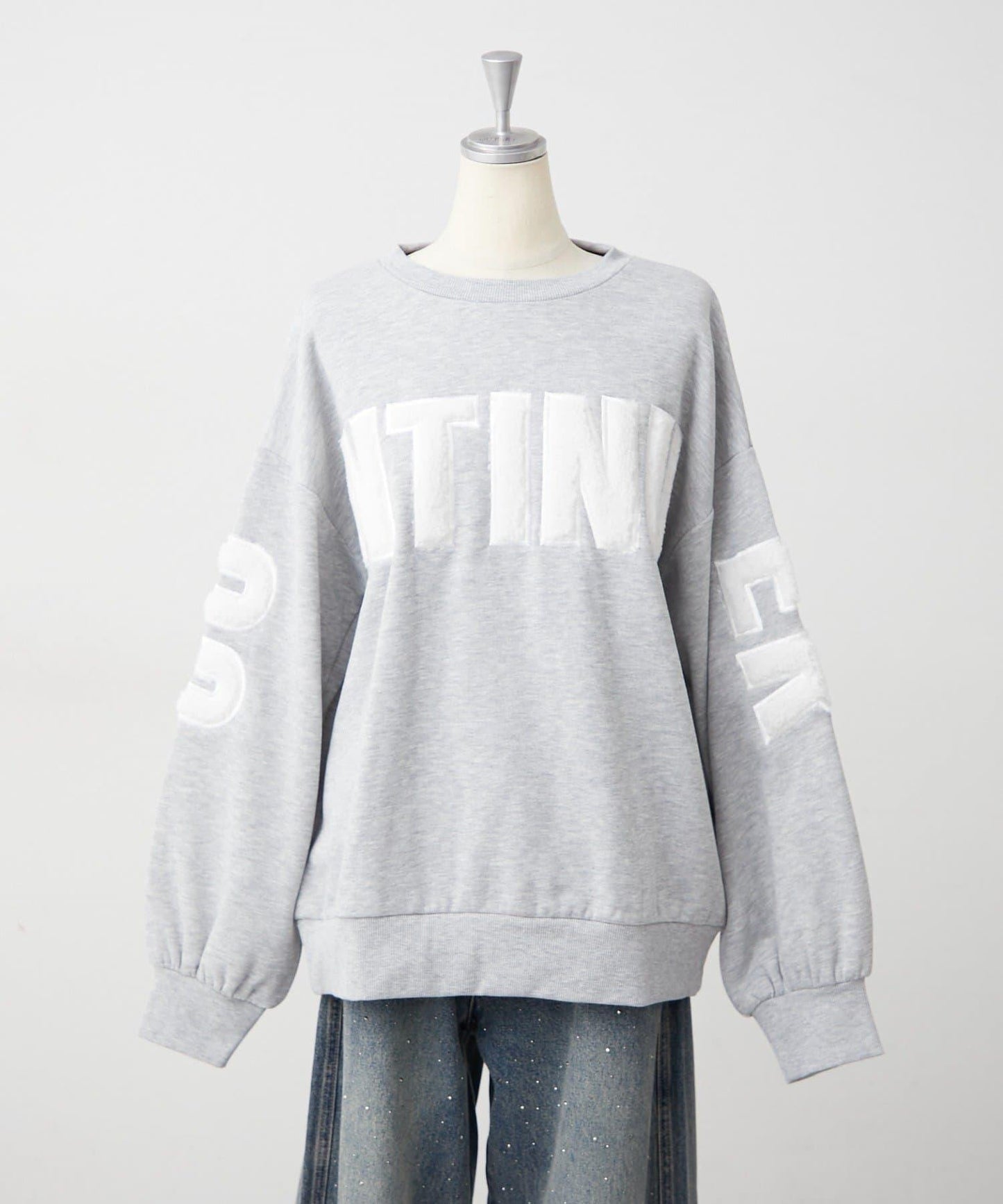 NICE CLAUP 拼色刺繡Logo套頭衛衣 女士 寬鬆套頭衫