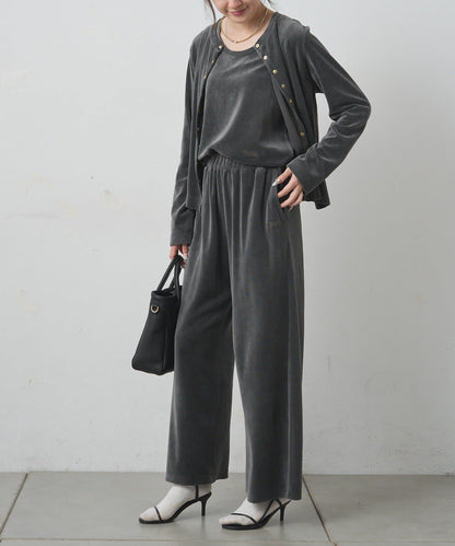 PUAL CE CIN 2026 AW VINTAGE REBELLION系列 棉質混紡羅紋刺繡休閒長褲