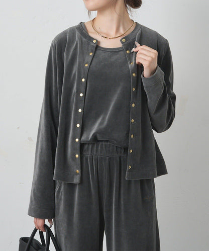 PUAL CE CIN 2026 AW VINTAGE REBELLION 系列 珠光天鵝絨背心