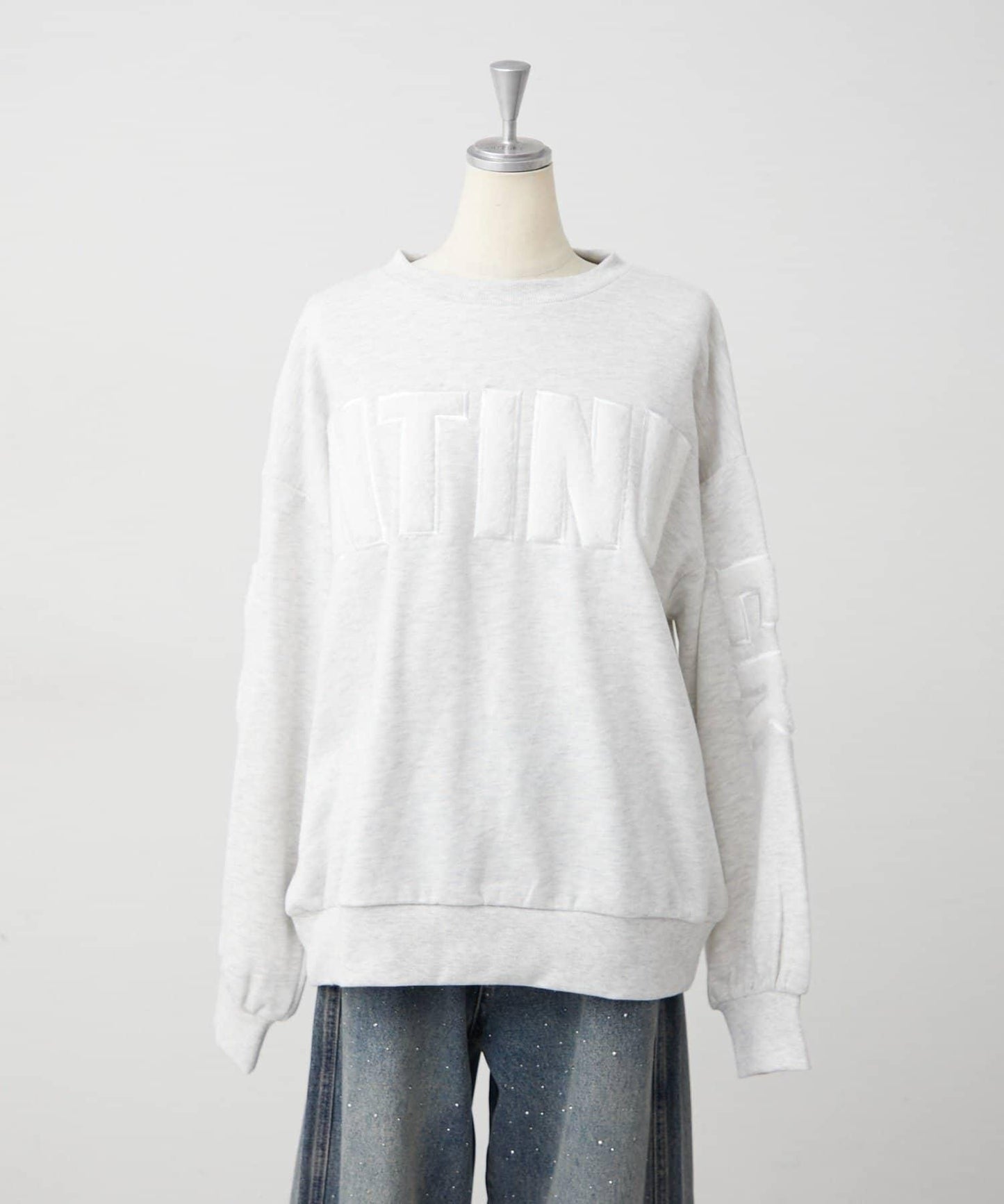 NICE CLAUP 拼色刺繡Logo套頭衛衣 女士 寬鬆套頭衫