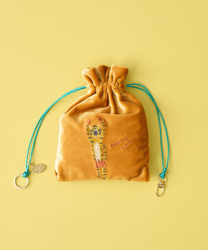 BIRTHDAY BAR クセ強系列 刺繡個性巾著包 滌綸聚氨酯 零錢包