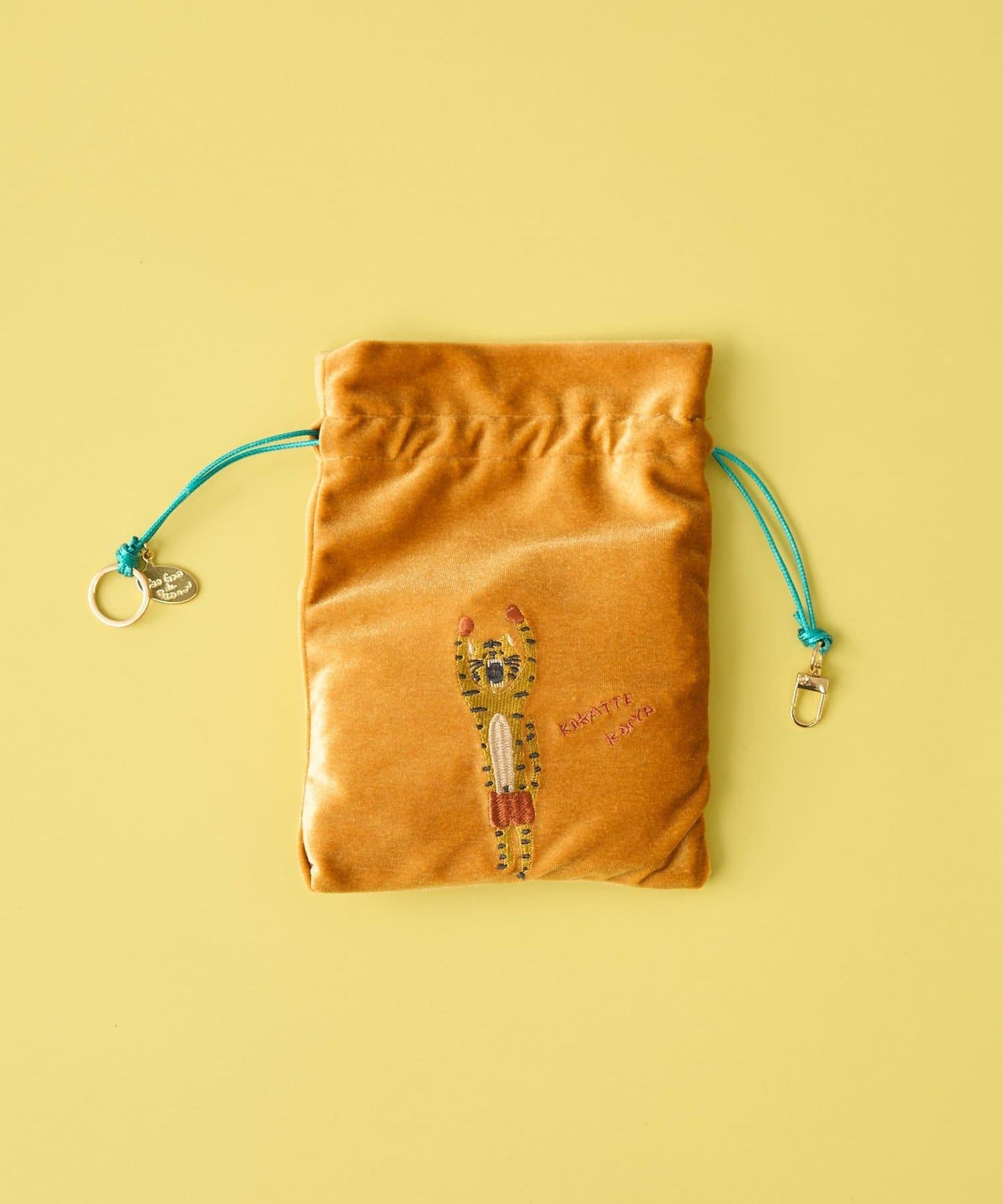 BIRTHDAY BAR クセ強系列 刺繡個性巾著包 滌綸聚氨酯 零錢包