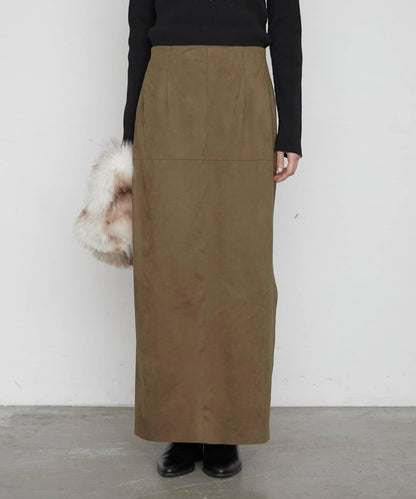 LOUNGEDRESS 仿麂皮 側開叉 窄身半裙