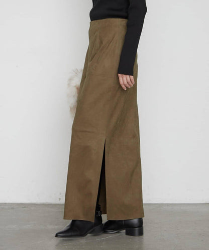 LOUNGEDRESS 仿麂皮 側開叉 窄身半裙