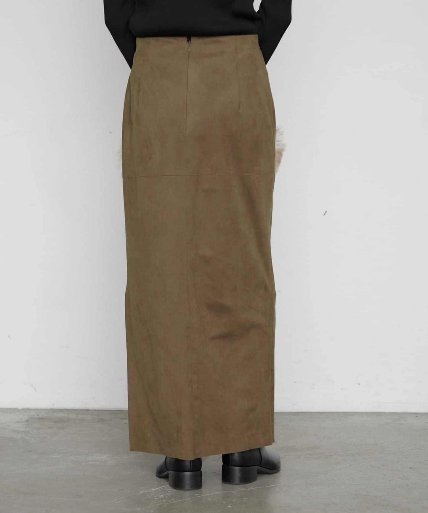 LOUNGEDRESS 仿麂皮 側開叉 窄身半裙