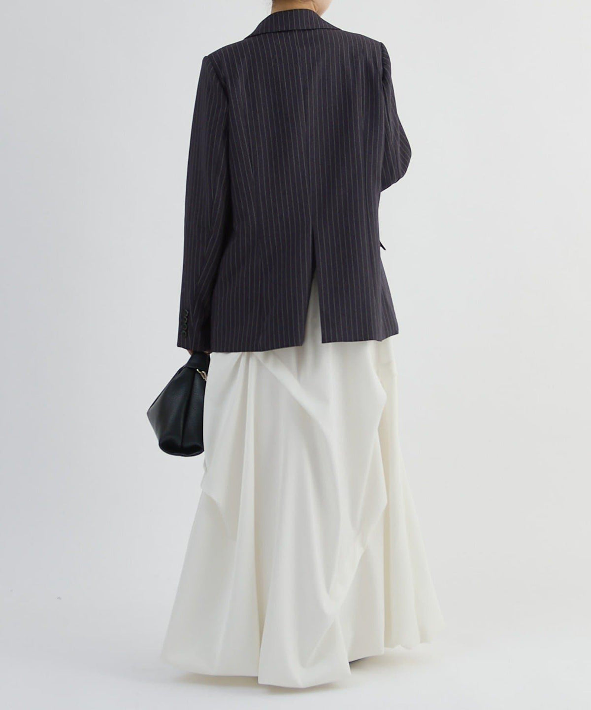 Lui's FEMME 26AW 條紋雙排扣西裝外套 聚酯纖維混紡 寬鬆廓形 テーラードジャケット