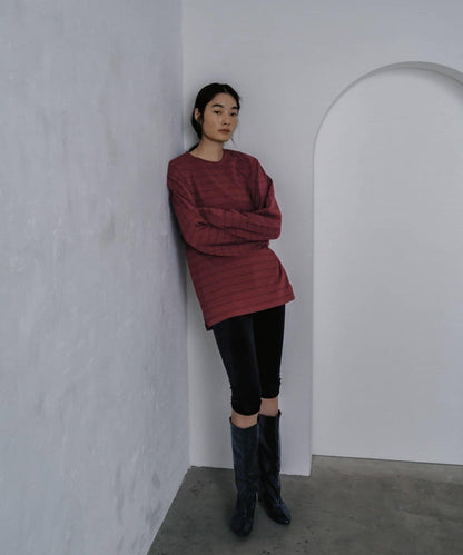Pasterip 合作款 手繪線條邊框印花長袖T恤 男/女同款