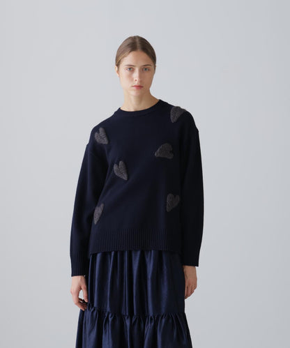 ADORE 羊毛100% 手工刺繡愛心針織衫
