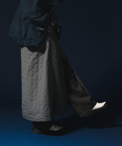EKAL 格子絎縫半裙 女士 2026FW 尼龍防潑水保暖中棉