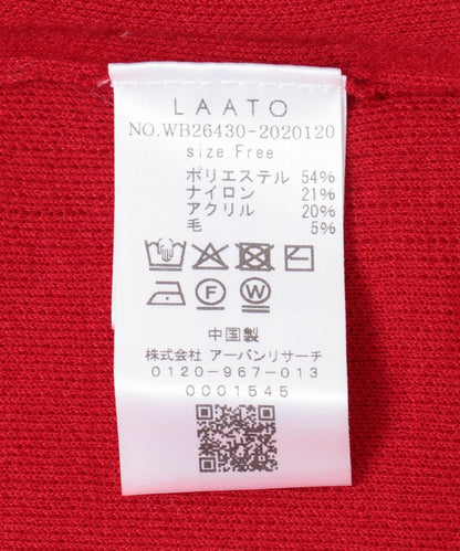 LAATO 羊毛混 針織衫 女士 寬鬆 露肩 船領 針織衫