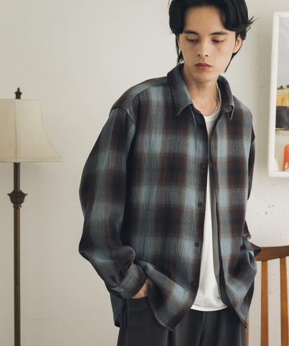 SENSE OF PLACE 經典格紋襯衫 滌棉混紡 男士襯衫