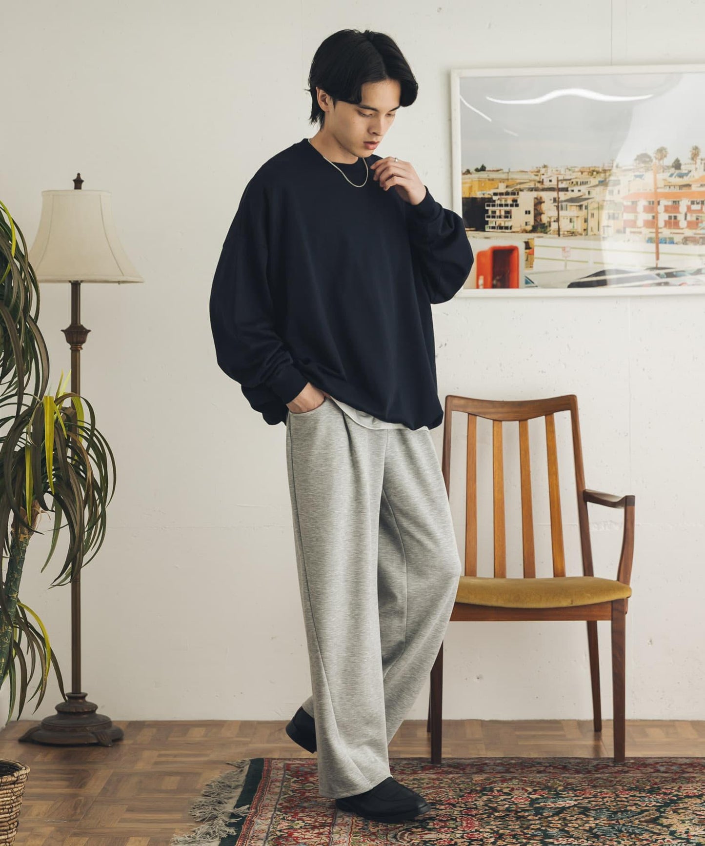 SENSE OF PLACE 滌綸混紡彈力休閒褲