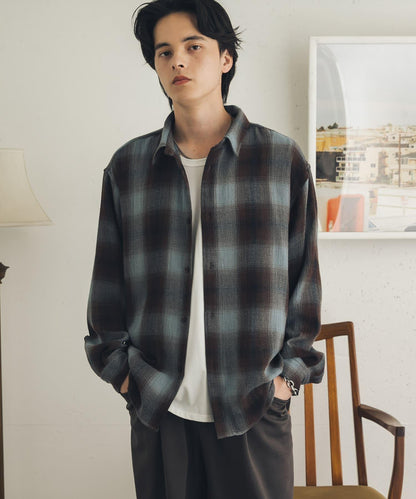 SENSE OF PLACE 經典格紋襯衫 滌棉混紡 男士襯衫
