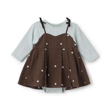 petit main 嬰兒 刺繡連衣裙式連體衣 嬰兒服