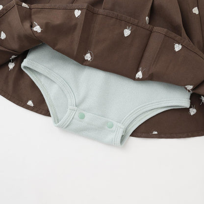 petit main 嬰兒 刺繡連衣裙式連體衣 嬰兒服