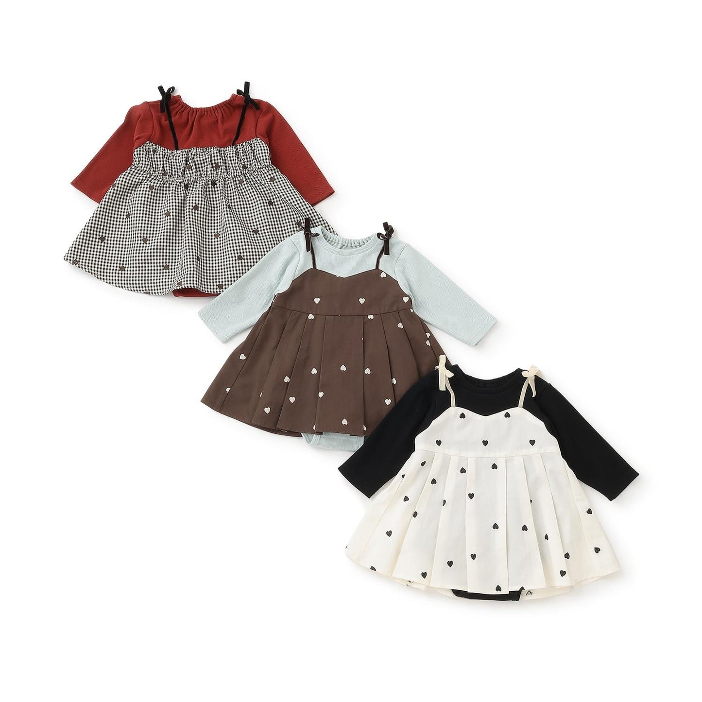 petit main 嬰兒 刺繡連衣裙式連體衣 嬰兒服