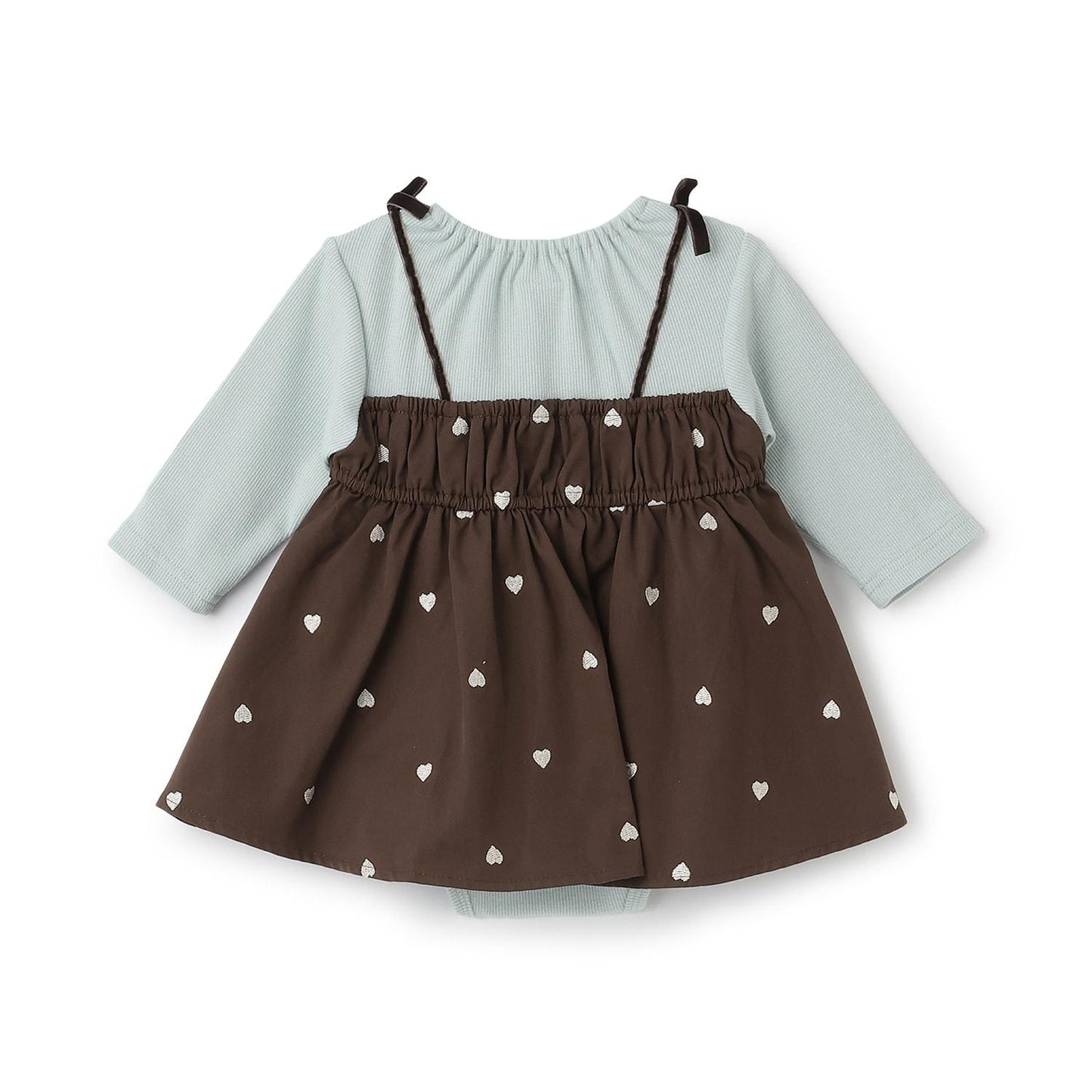 petit main 嬰兒 刺繡連衣裙式連體衣 嬰兒服