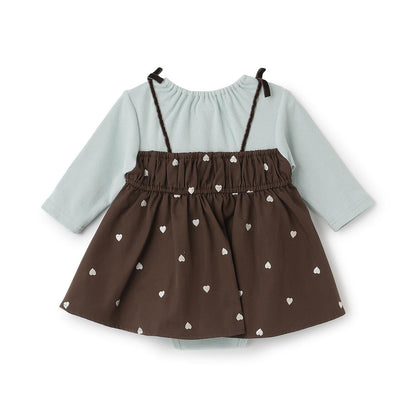petit main 嬰兒 刺繡連衣裙式連體衣 嬰兒服