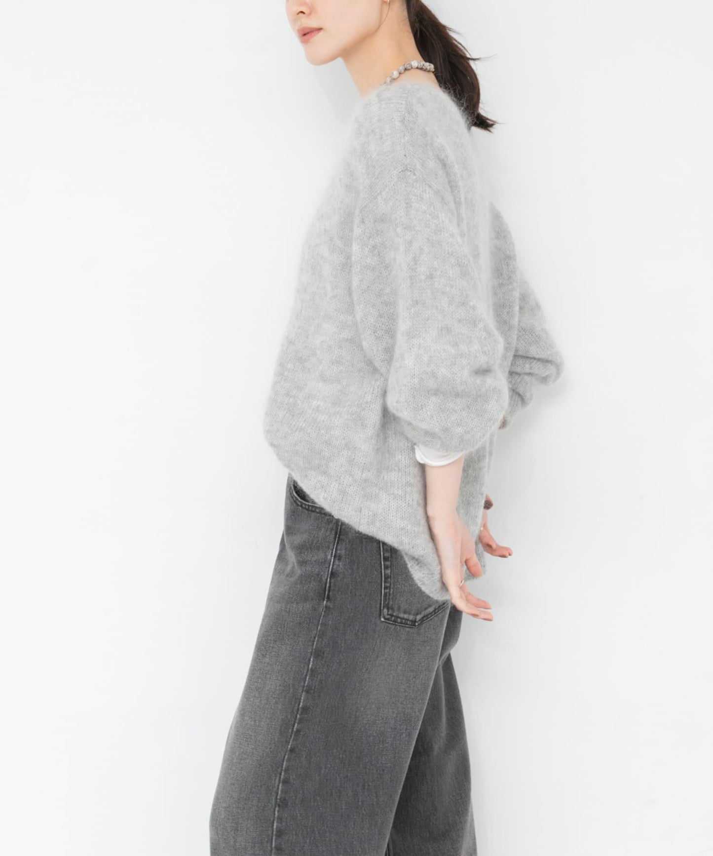 URBAN RESEARCH 羊毛混莫代爾寬鬆針織衫