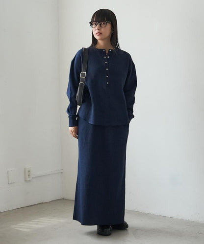 FREAK'S STORE 亨利領長袖T恤 寬鬆 純棉 華夫格 2026秋冬