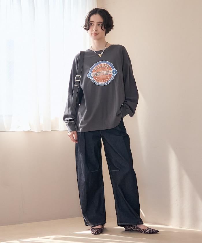 FREAK'S STORE 2026秋冬款 棉質印花長袖T恤 男士寬鬆圓領上衣