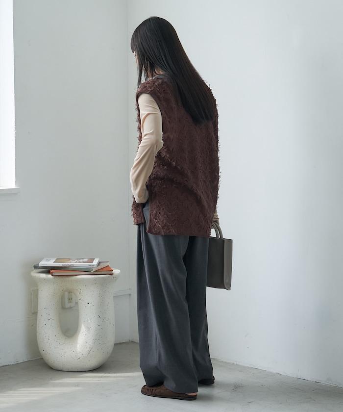 FREAK'S STORE 2026秋冬 V領 寬鬆 針織馬甲 混紡