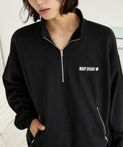 MARY QUANT × PUBLUX 聯名 拼色 刺繡Logo 加絨 衛衣