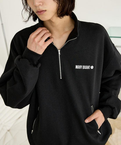 MARY QUANT × PUBLUX 聯名 拼色 刺繡Logo 加絨 衛衣