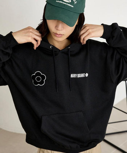 MARY QUANT × PUBLUX 聯名 刺繡Logo 裡起毛 連帽衛衣 寬鬆 休閒 運動 衛衣