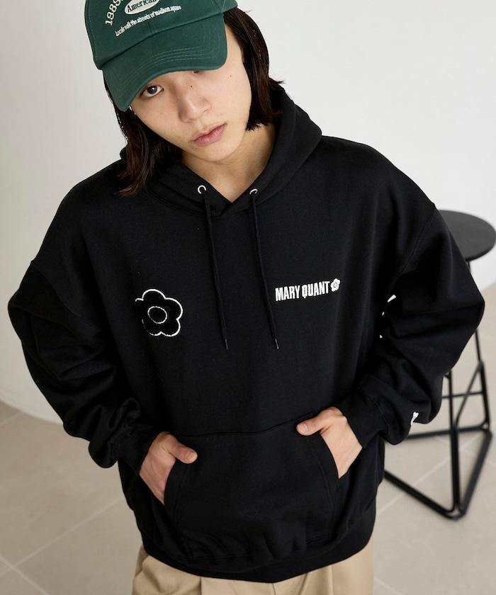 MARY QUANT × PUBLUX 聯名 刺繡Logo 裡起毛 連帽衛衣 寬鬆 休閒 運動 衛衣