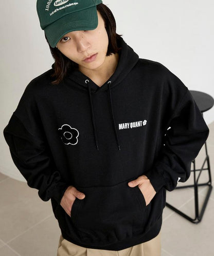 MARY QUANT × PUBLUX 聯名 刺繡Logo 裡起毛 連帽衛衣 寬鬆 休閒 運動 衛衣