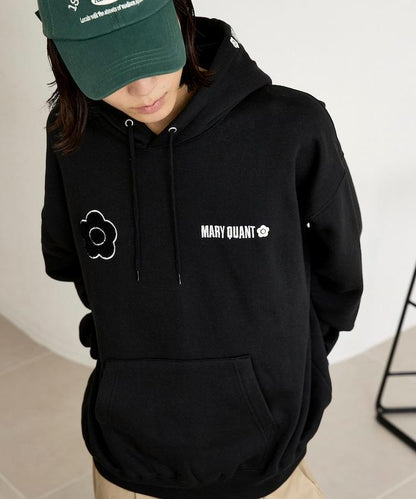MARY QUANT × PUBLUX 聯名 刺繡Logo 裡起毛 連帽衛衣 寬鬆 休閒 運動 衛衣