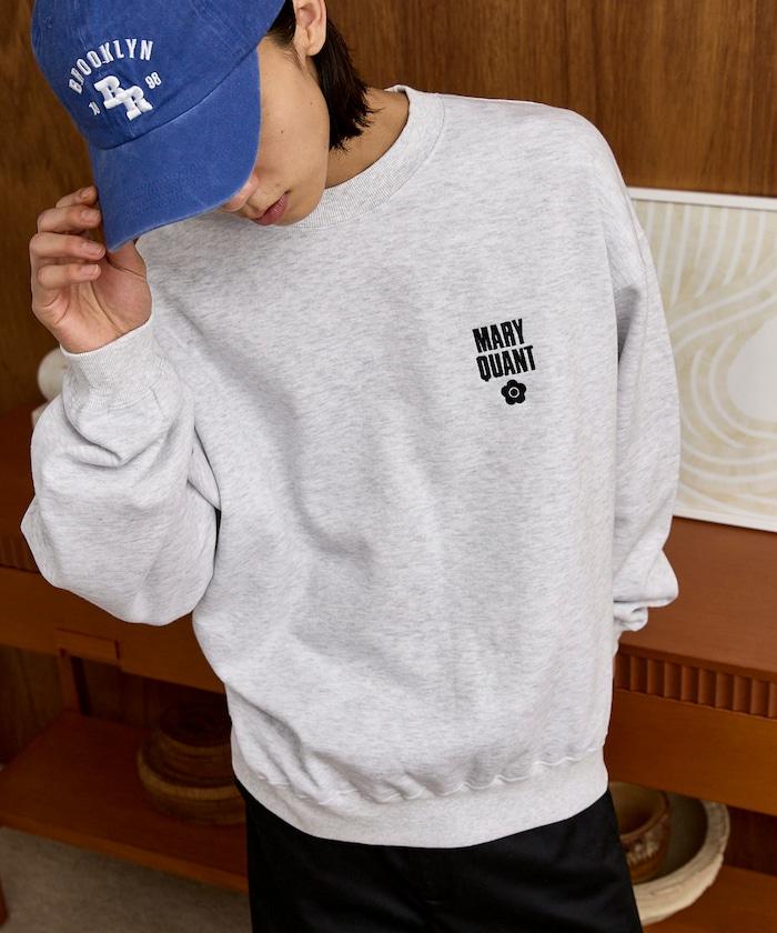 MARY QUANT × PUBLUX 聯名 刺繡Logo 圓領衛衣 寬鬆款 男女同款